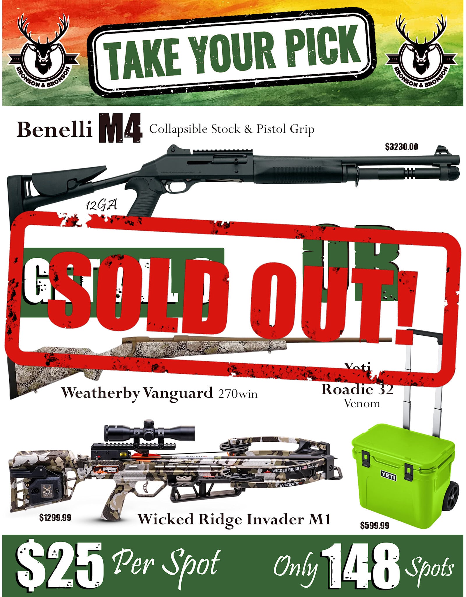 DRAW #1890 - Take Your Pick - Benelli M4 OR Take All 3!