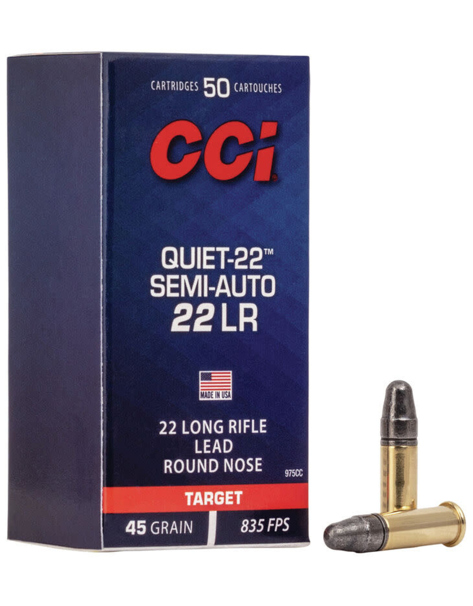 CCI CCI 975CC Semi-Auto "Quiet 22" Rimfire Ammo 22 LR, 40 Gr, LRN, 50 Rounds