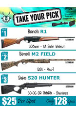 DRAW #1908 (#65-128) - Take Your Pick - Benelli R1, Benelli M2 Field OR Sako!