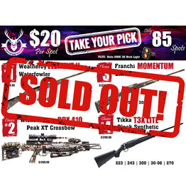 DRAW #1902 - Take Your Pick - Weatherby, Wicked Ridge, Franchi OR Tikka!