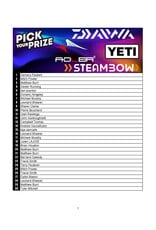 DRAW #1906 - Pick Your Prize - Steambow, Yeti, Daiwa OR Adler!