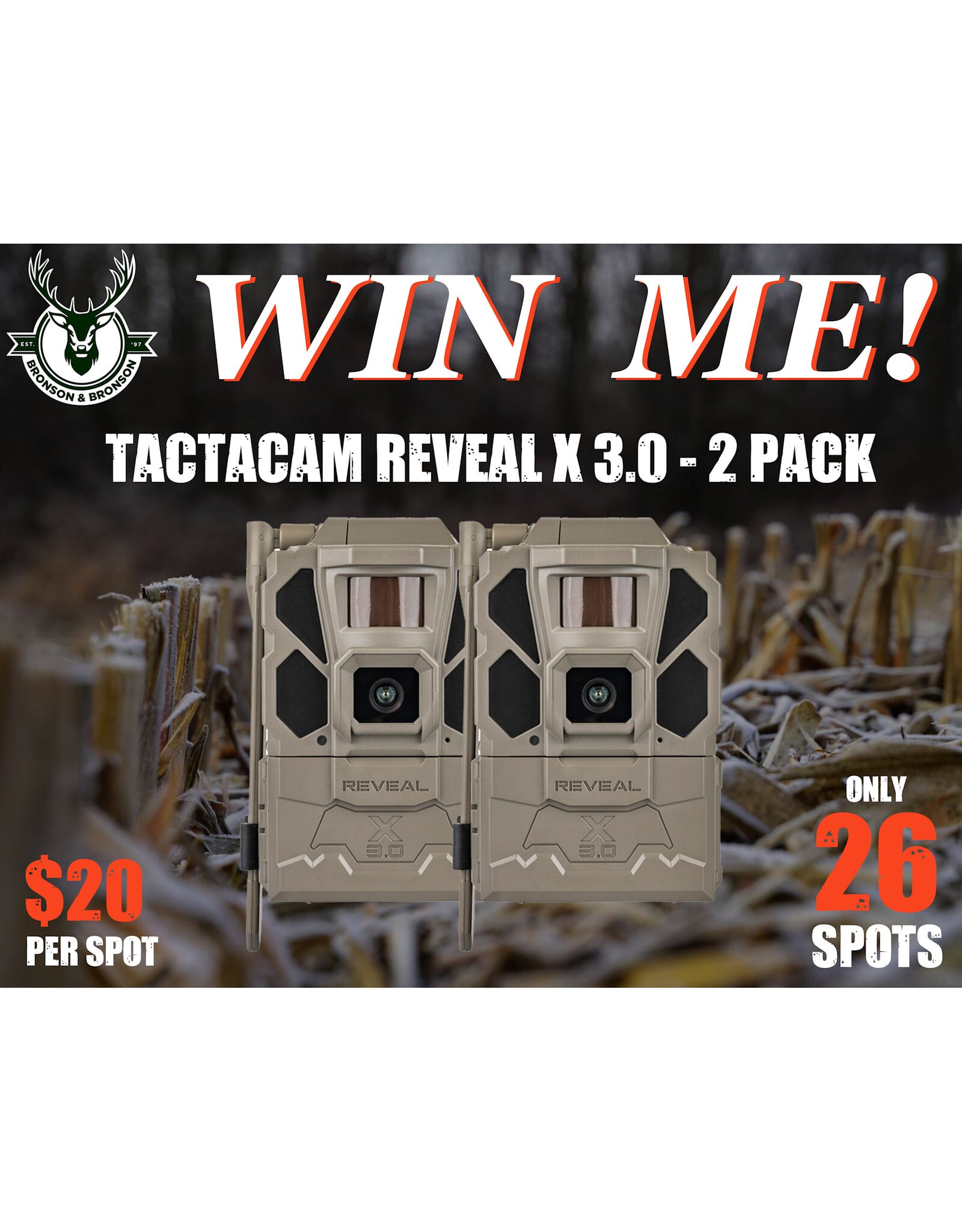 DRAW #1914 - WIN ME - Tactacam Reveal X 3.0 - 2 Pack! (June)