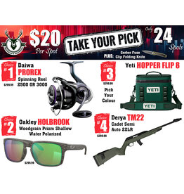 DRAW #1916 - Take Your Pick - Daiwa, Oakley, Yeti OR Derya!