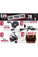 DRAW #1920 - Take Your Pick - Shimano, Daiwa, Steambow OR Yeti!