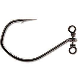 VMC VMC 7119SS#1/0PP Spinshot Drop Shot Hook, Size 1/0, Spark Point, Barbarian Bend, Light Wire, Up Eye, Black Nickel, 4 per Pack