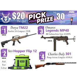 DRAW #1921 - Pick Your Prize - Derya, Yeti, Umarex OR Charles Daly!