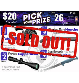 DRAW #1915 - Pick Your Prize - Daiwa, Vortex, Charles Daly OR Benchmade!