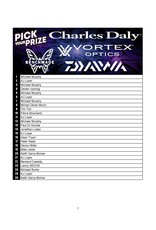 DRAW #1915 - Pick Your Prize - Daiwa, Vortex, Charles Daly OR Benchmade!