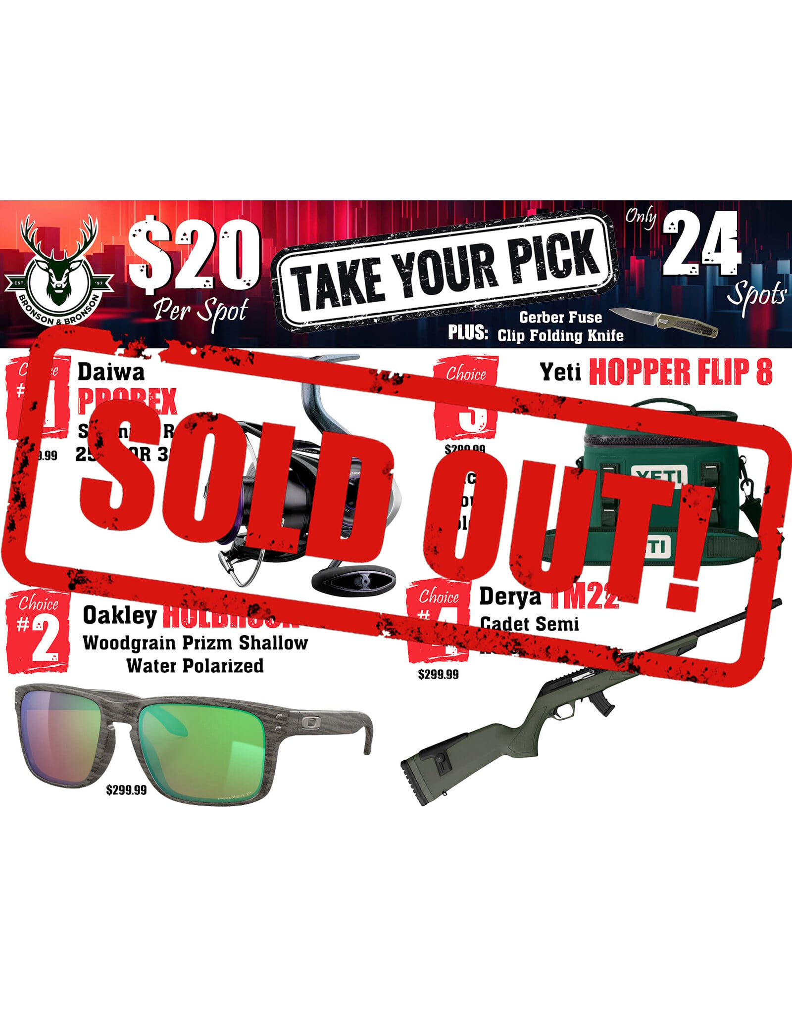DRAW #1916 - Take Your Pick - Daiwa, Oakley, Yeti OR Derya!