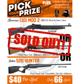 DRAW #1922 - Pick Your Prize - Beretta, Browning OR Sako!