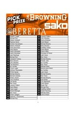 DRAW #1922 - Pick Your Prize - Beretta, Browning OR Sako!