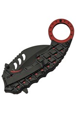 China Made Red Shrub Karambit Linerlock Knife – Stainless Aluminum – Red and Black