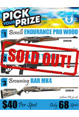 DRAW #1927 - Pick Your Prize - Benelli, Tikka OR Browning!