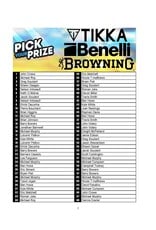 DRAW #1927 - Pick Your Prize - Benelli, Tikka OR Browning!