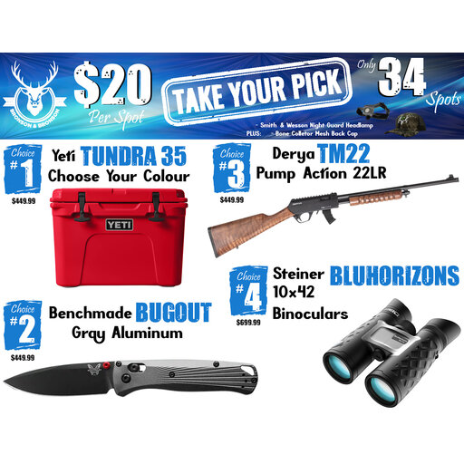 DRAW #1929 - Take Your Pick - Yeti, Benchmade, Derya OR Steiner!