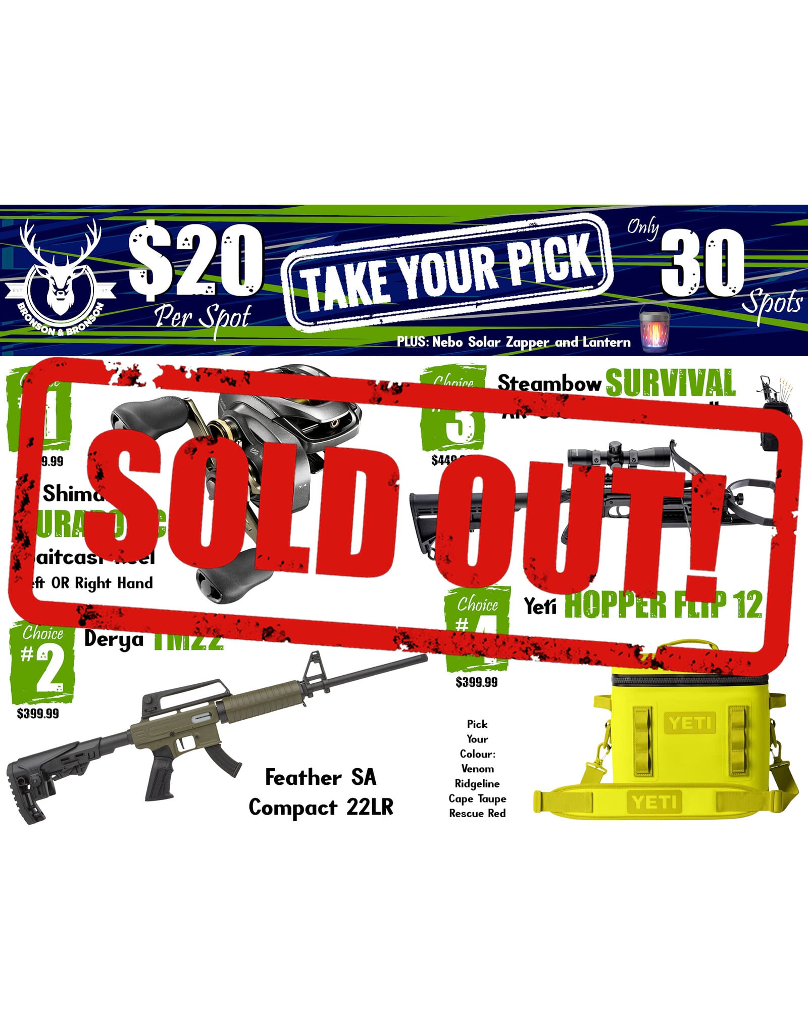 -- DRAW #1925 - Take Your Pick - Shimano, Derya, Steambow OR Yeti!