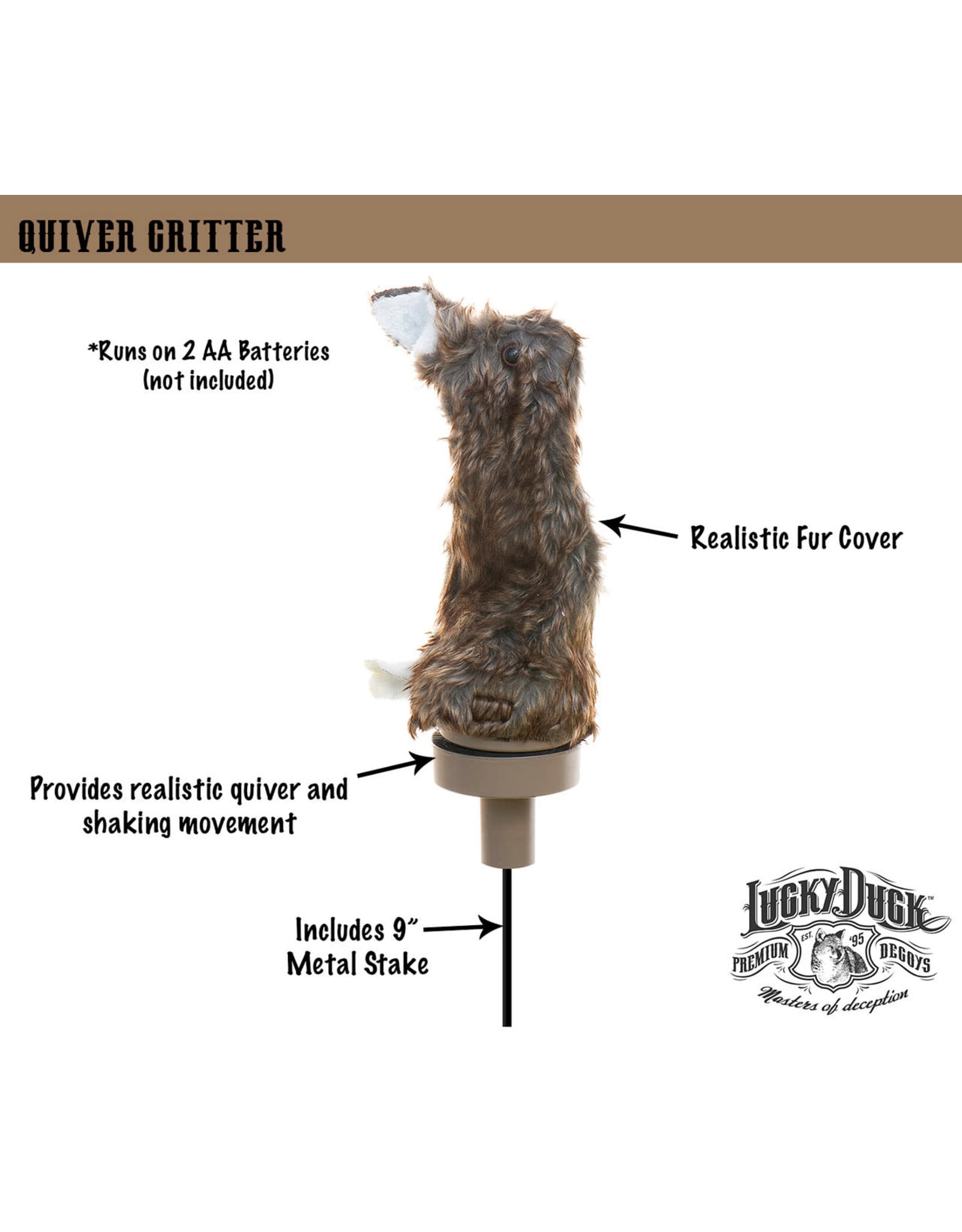 Lucky Duck Lucky Duck 21-20513-6 Quiver Critter new model with metal stake