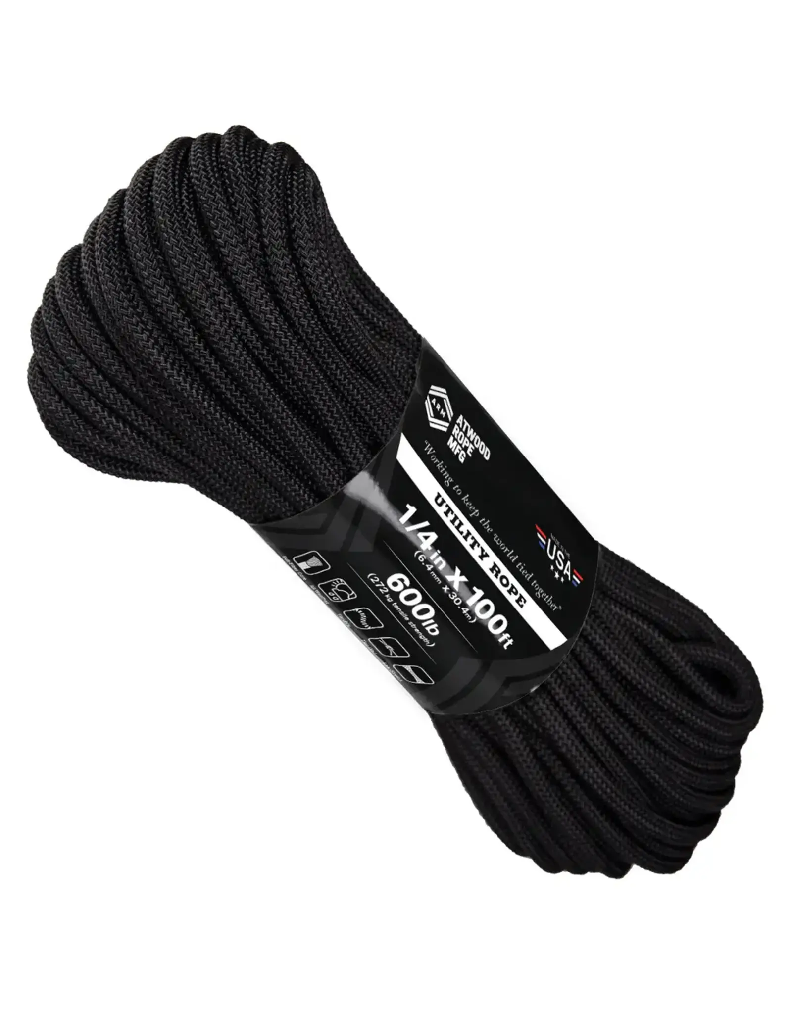 Atwood Rope Atwood Rope 1/4 x 100 FT. (Black)