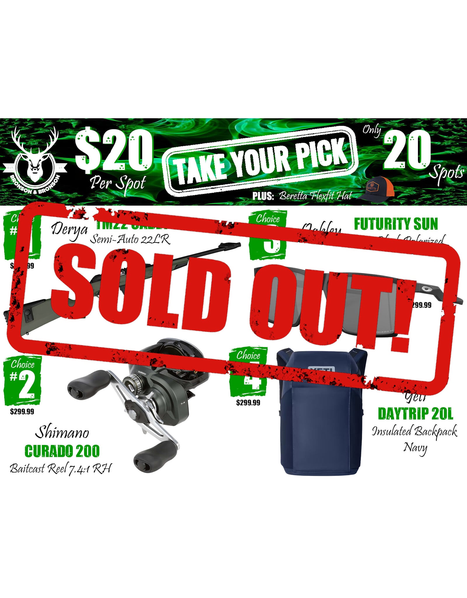 DRAW #1931 - Take Your Pick - Derya, Shimano, Oakley OR Yeti!