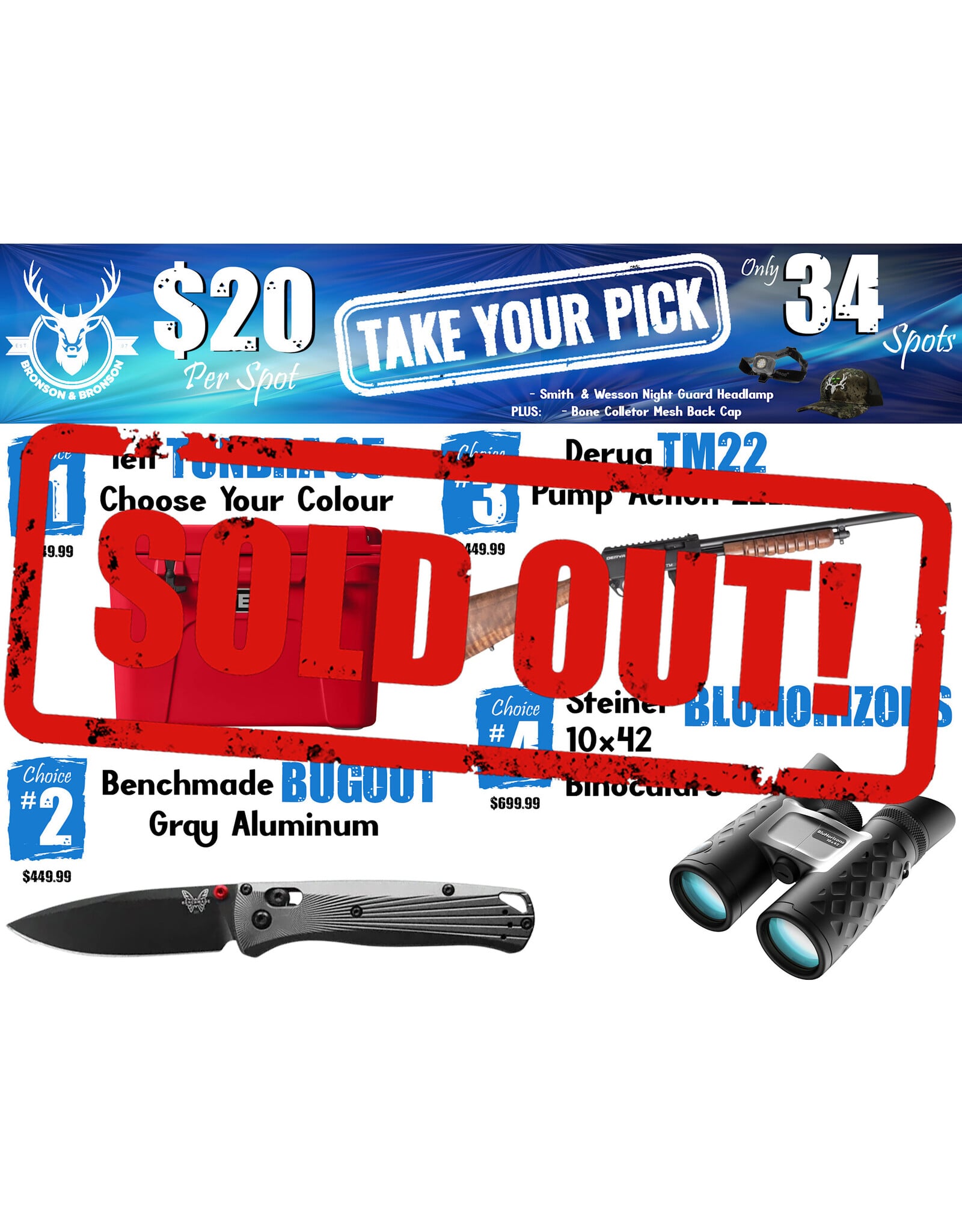 DRAW #1929 - Take Your Pick - Yeti, Benchmade, Derya OR Steiner!