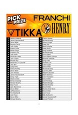 DRAW #1928 - Pick Your Prize - Tikka, Henry OR Franchi!