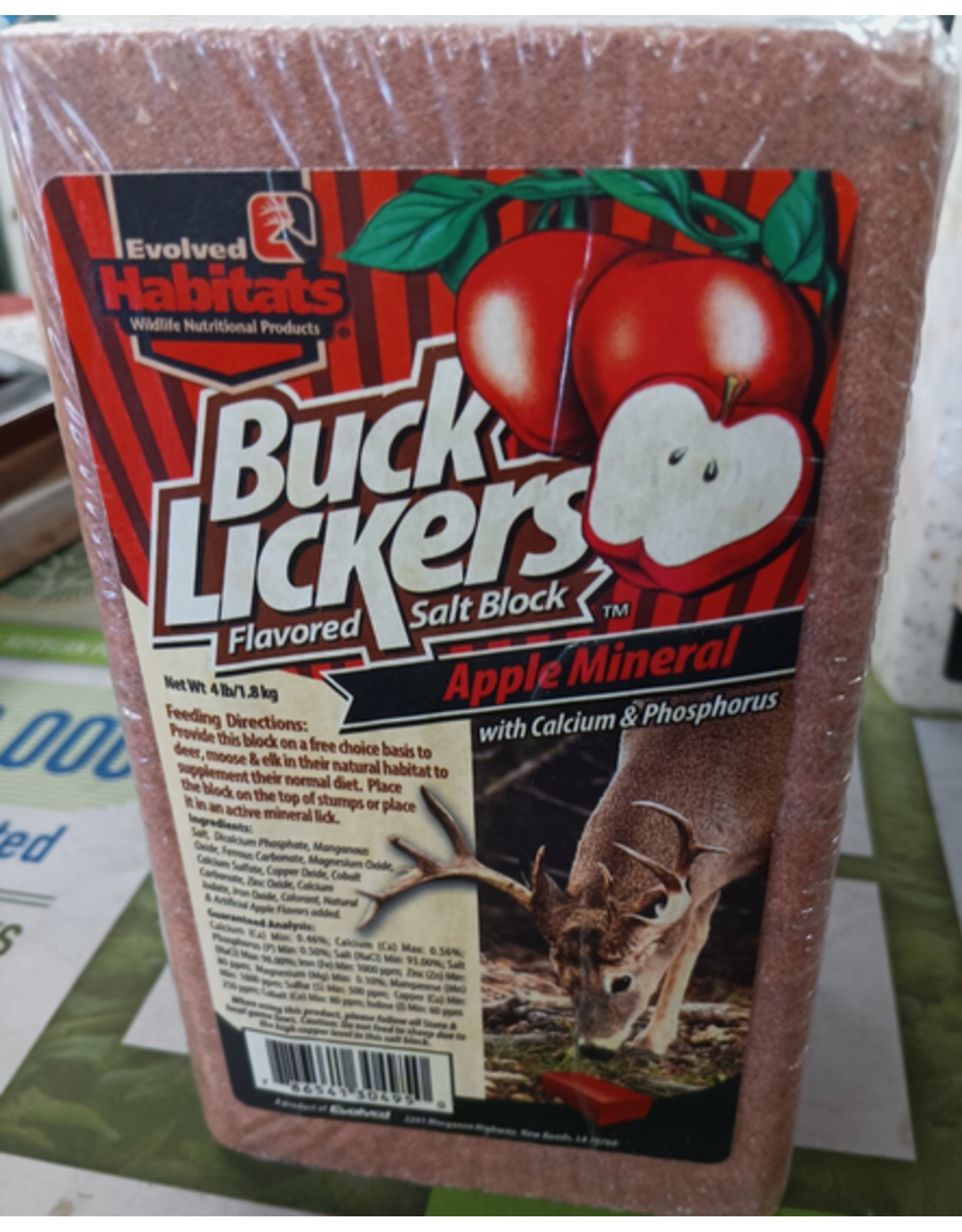 Evolved Habitats Evolved 30495 Buck Licker Apple Mineral 4lb Block