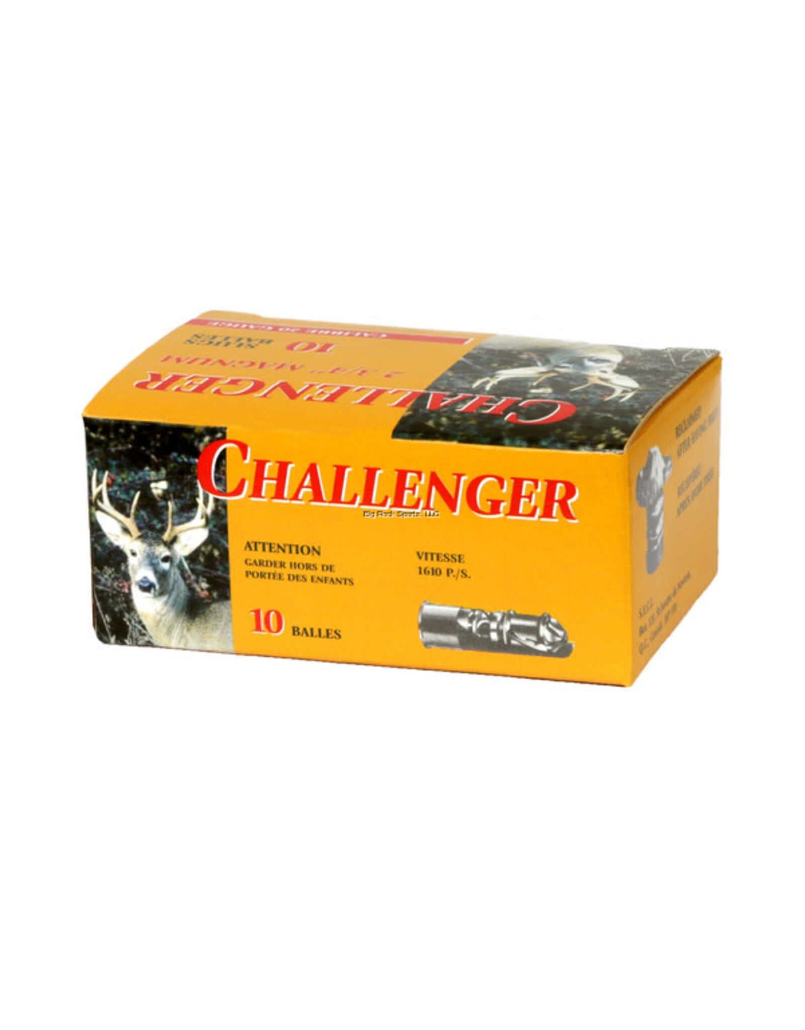 Challenger Challenger Ammo 00300 Slugs 20 GA 2-3/4 in, 7/8 oz, 1610 fps, 10 Rnd per Box