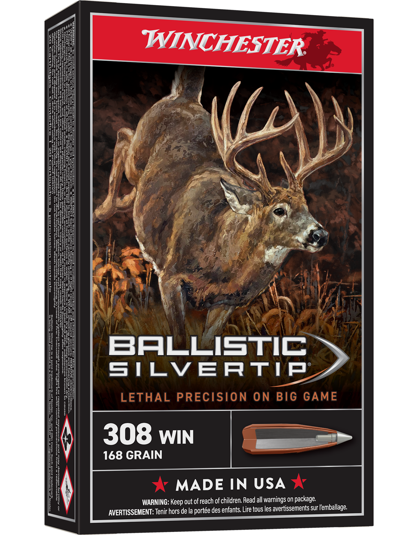 Winchester Winchester 308 Win 168Gr Ballistic Silver Tip SBST308A