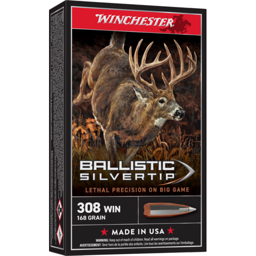Winchester 308 Win 168Gr Ballistic Silver Tip SBST308A