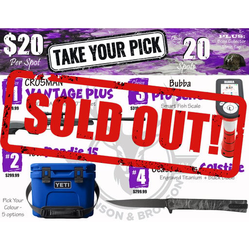 DRAW #1934 - Take Your Pick - Crosman, Yeti, Bubba OR Ocaso!