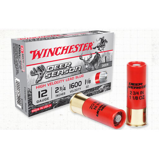 Winchester Deer Season 12GA 2 3/4" 1600fps 1 1/8oz High Velocity Lead Slug X12DS