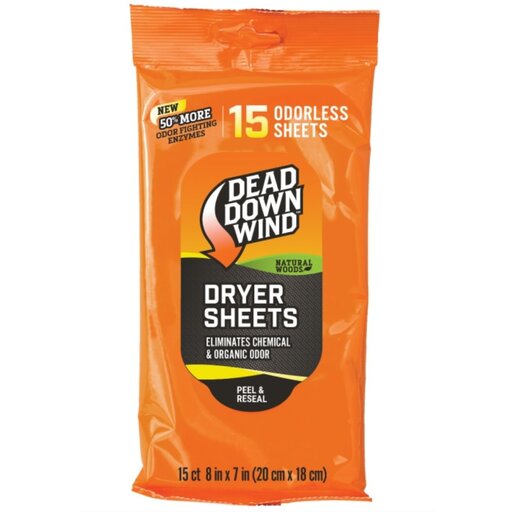 DEAD DOWN WIND Natural Woods Dryer Sheets 15 Count