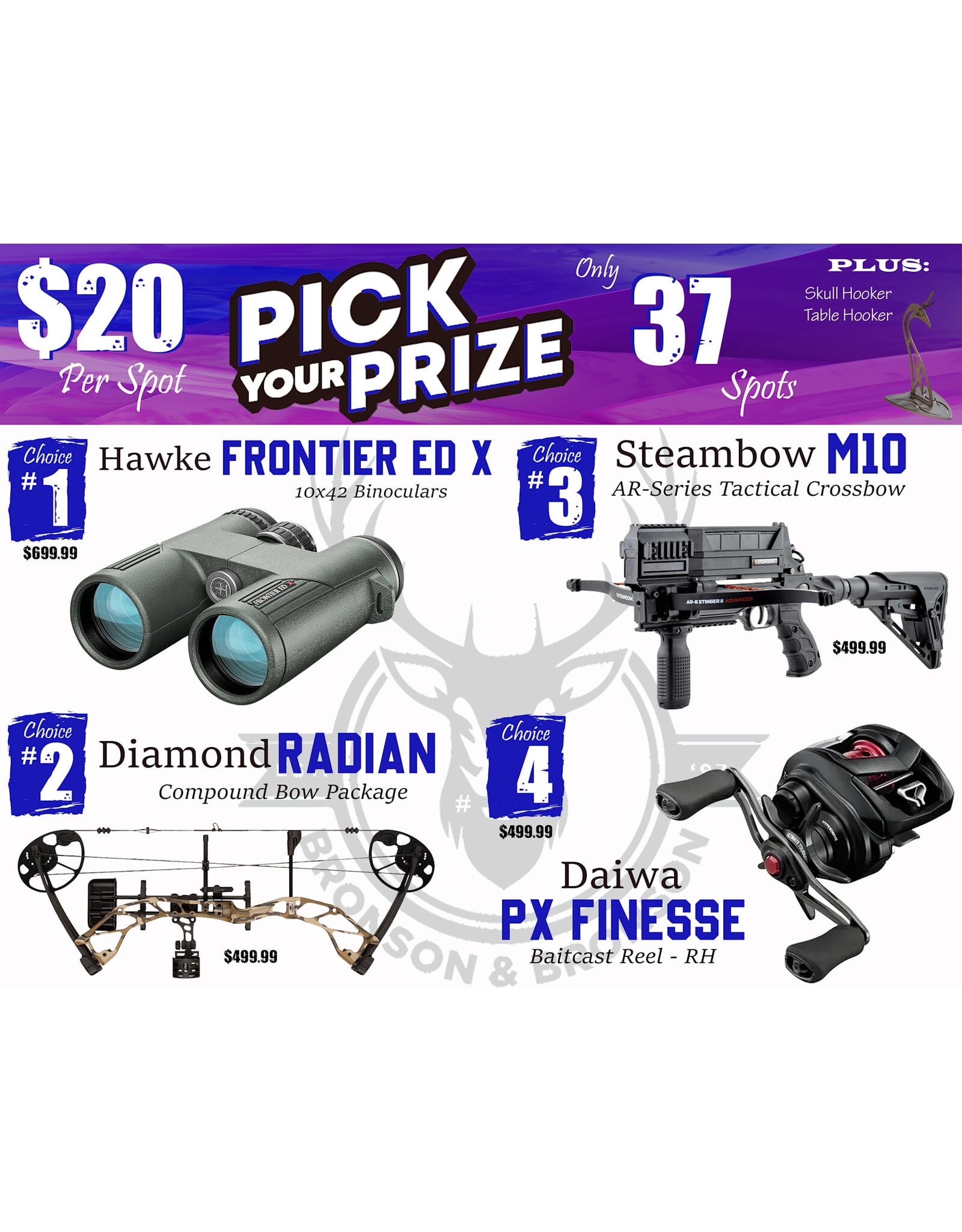DRAW #1936 - Pick Your Prize - Hawke, Diamond, Steambow OR Daiwa!