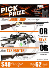 DRAW #1938 - Pick Your Prize - Henry, Excalibur OR Tikka!