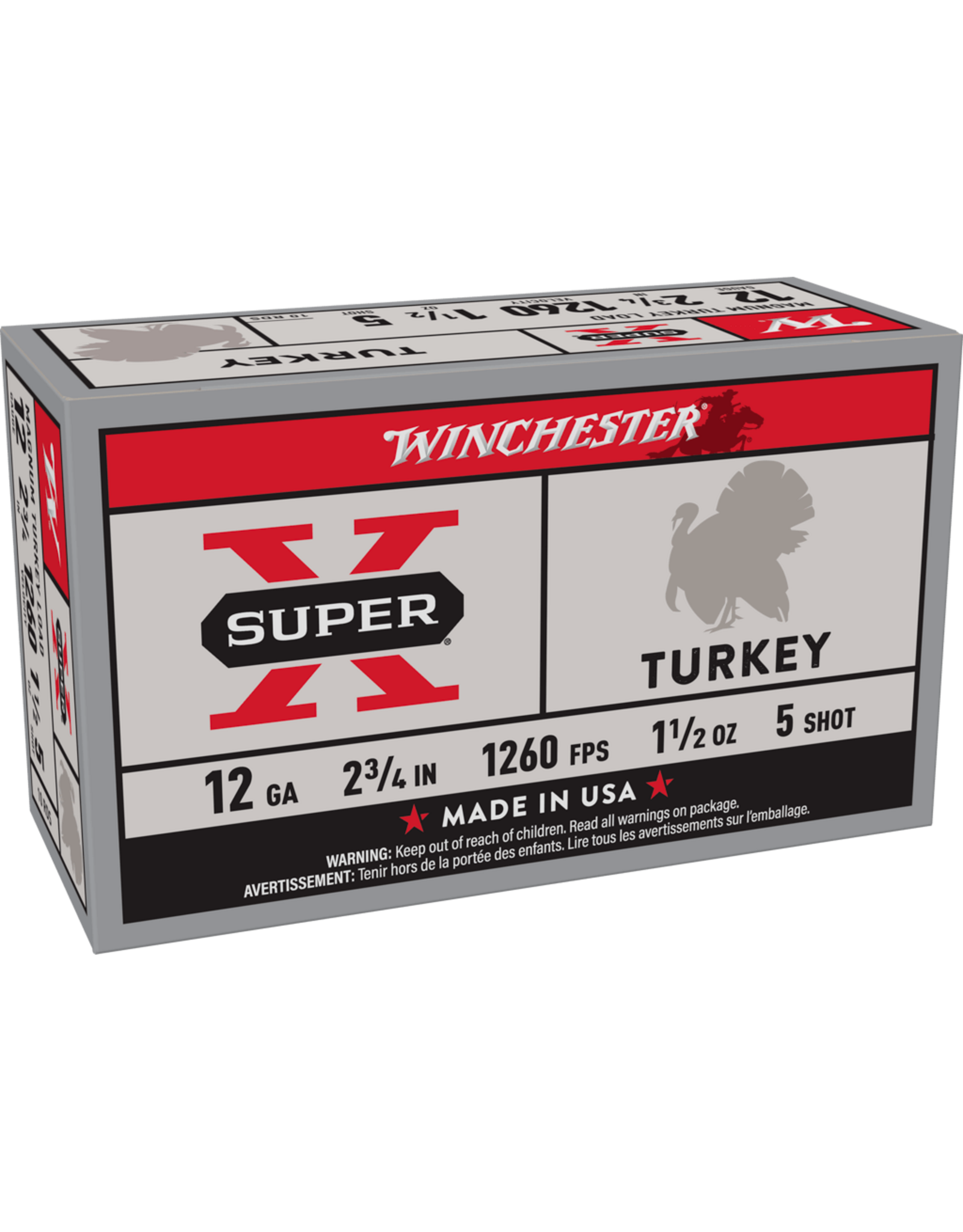 Winchester Winchester 12GA 2.75" 1 1/2oz  #5  1260fps 10rds Magnum Turkey  Load