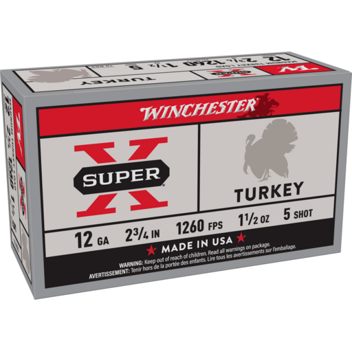 Winchester 12GA 2.75" 1 1/2oz #5 1260fps 10rds Magnum Turkey Load