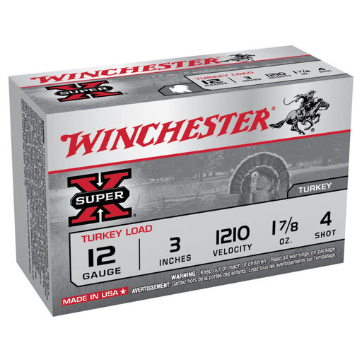 WINCHESTER SUPER X 12 GAUGE 3" #4 1.7/8 OZ TURKEY LOAD