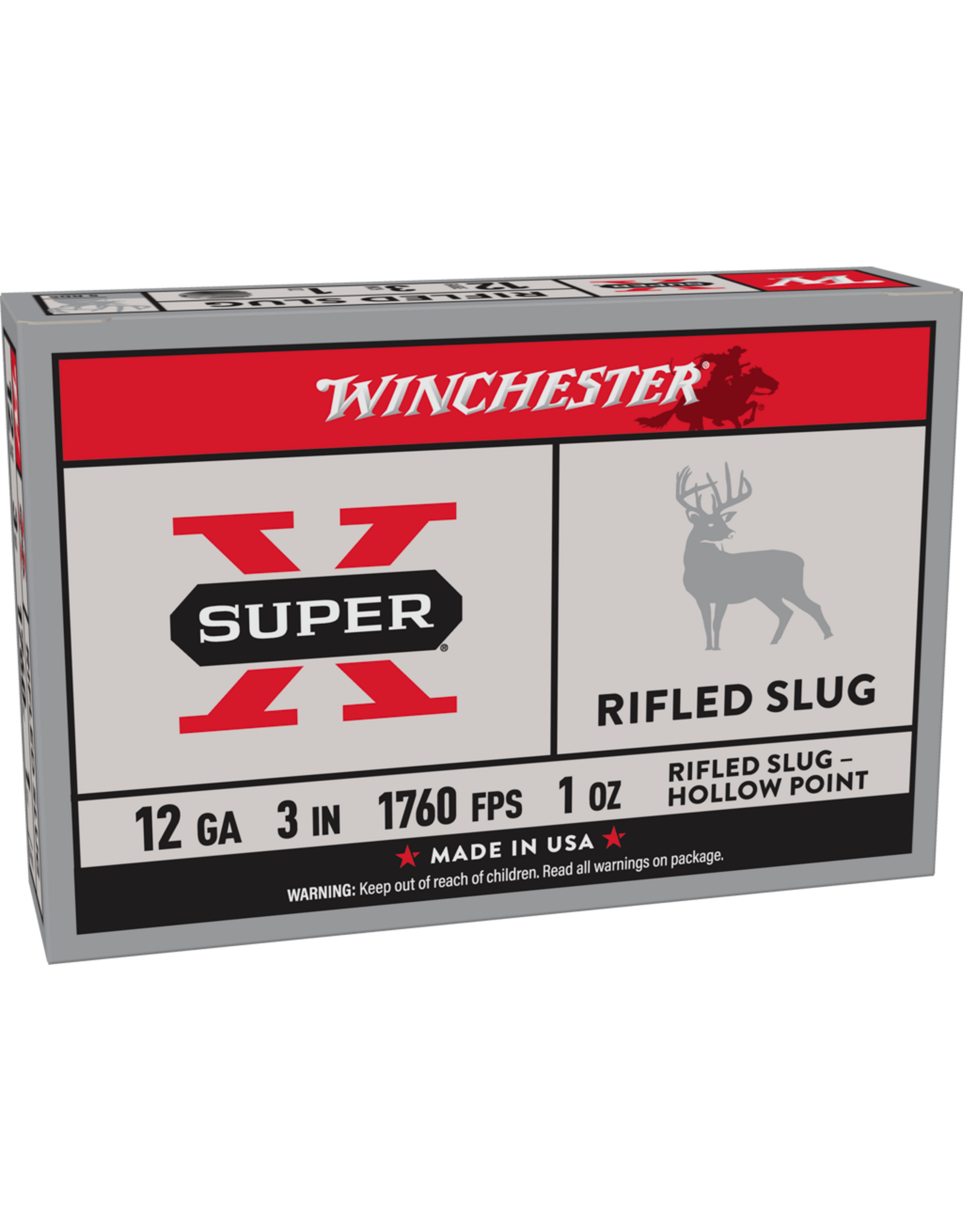 Winchester Winchester X123RS15 Super-X Rifled Slugs 12 GA, 3 in, 1oz, 1760 fps, 5 Rnd per Box
