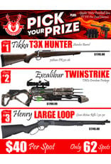 DRAW #1940 - Pick Your Prize - Tikka, Excalibur OR Henry!