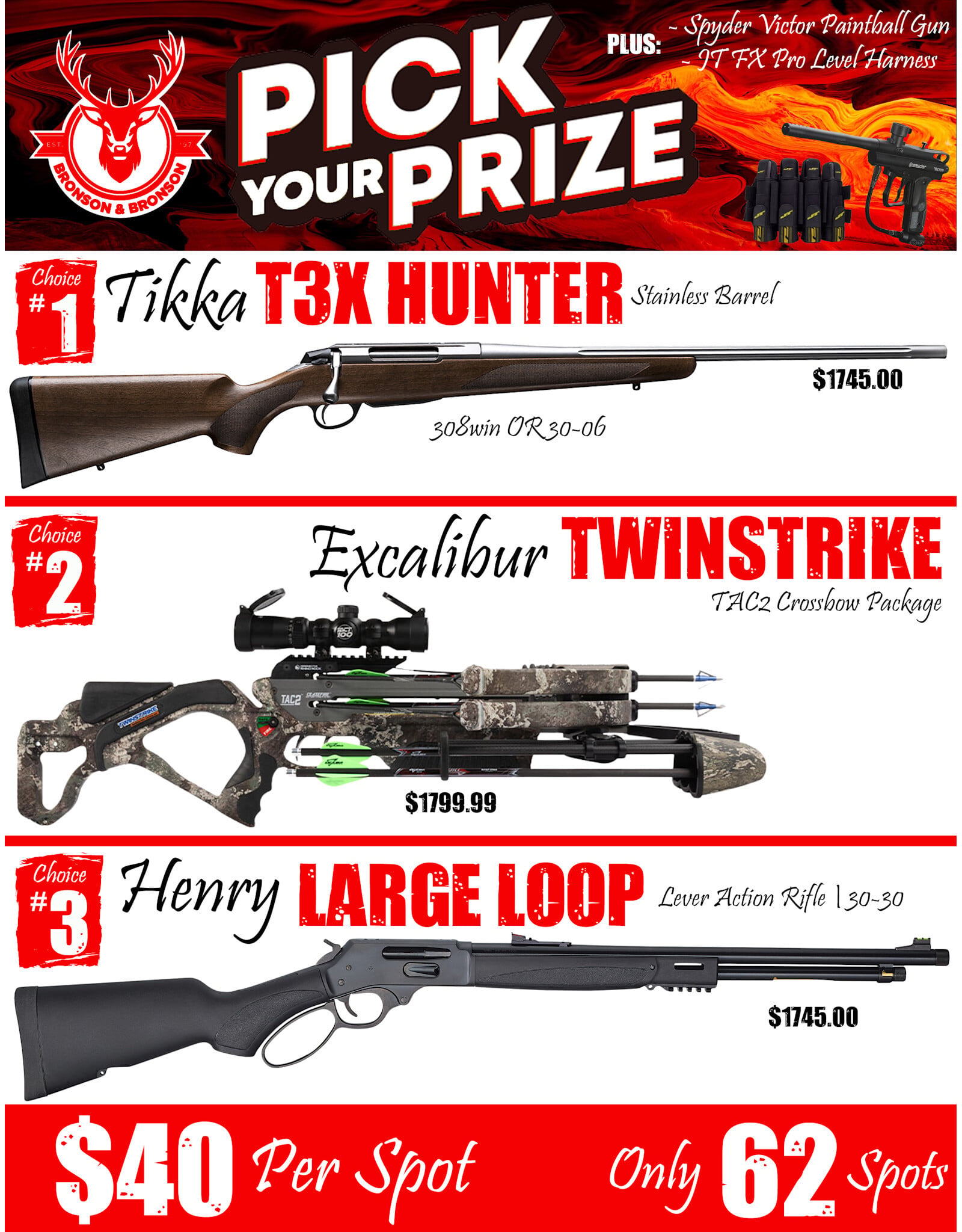 DRAW #1940 - Pick Your Prize - Tikka, Excalibur OR Henry!