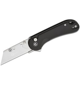 Civivi CIVIVI Knives Elementum Utility Button Lock Flipper Knife 2.26" 6Cr Replaceable Utility Blade, Black Aluminum Handles, Reversible Clip