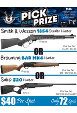 DRAW #1944 - Pick Your Prize - Smith & Wesson, Browning OR Sako!