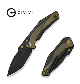 Civivi CIVIVI Wellmax Thumb Stud & Button Lock Knife Black Aluminum Handle