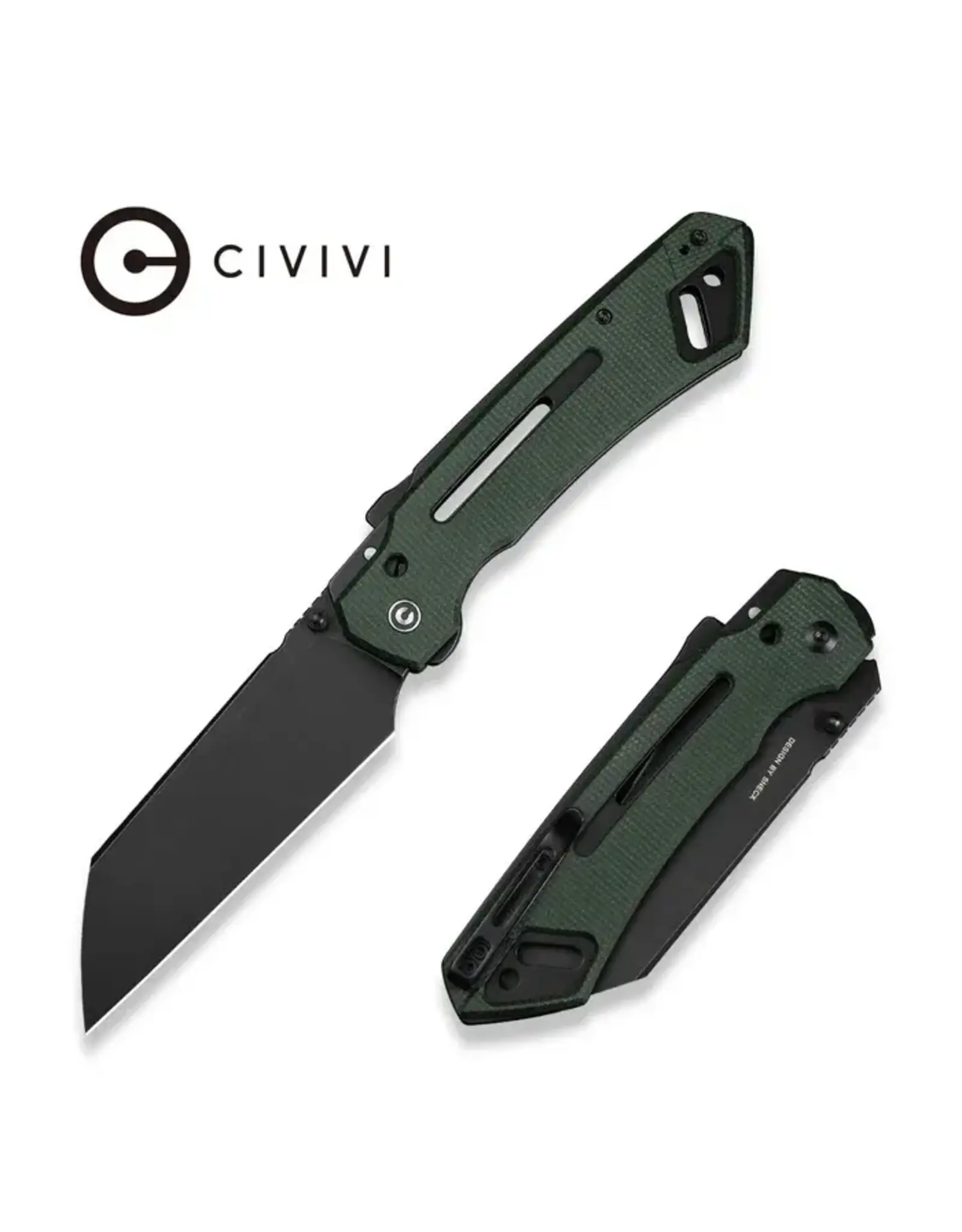 Civivi CIVIVI Buster FG Thumb Stud & Superlock Green Micarta