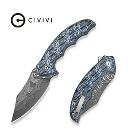 Civivi CIVIVI Pentad Flipper & Thumb Stud Knife Blue / White Vortex Micarta