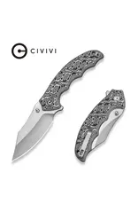 Civivi CIVIVI Pentad Flipper & Thumb Stud Knife Black / White Vortex Micarta