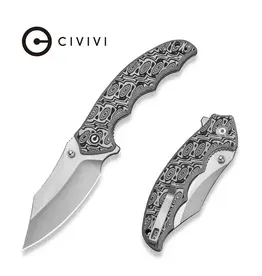 Civivi CIVIVI Pentad Flipper & Thumb Stud Knife Black / White Vortex Micarta