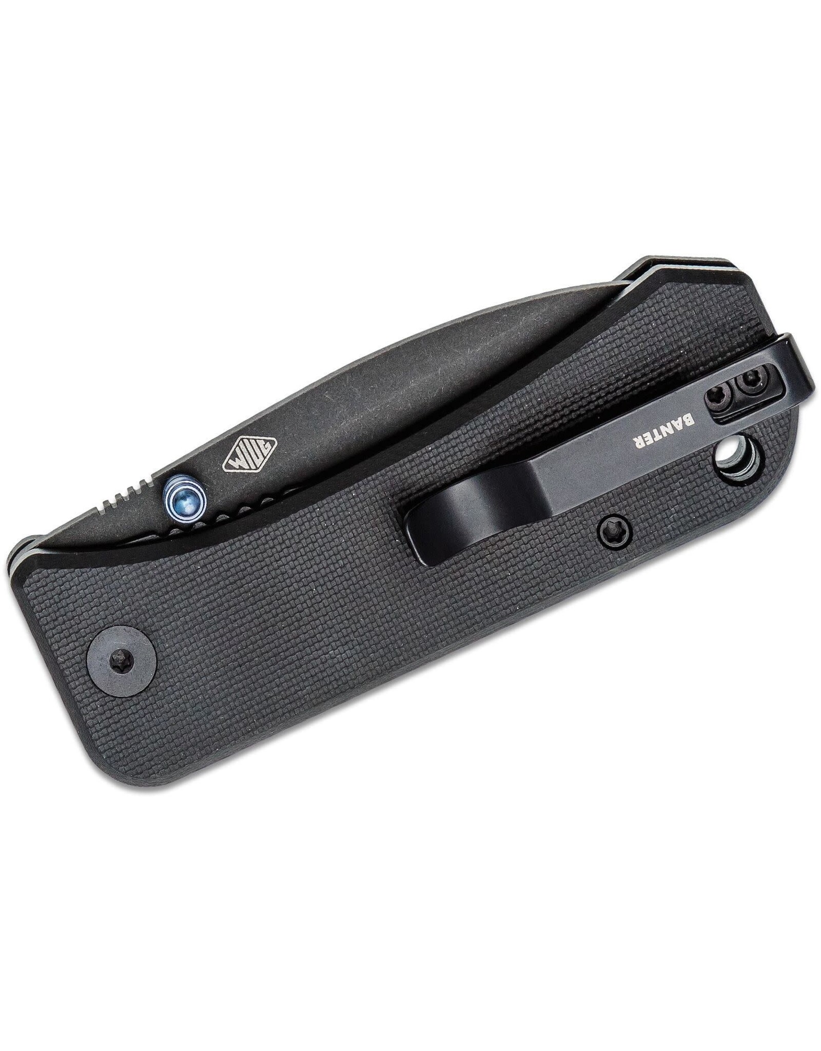 We Knife Co Ltd We Knife Company Ben Petersen Banter Folding Knife 2.9" S35VN Black Stonewashed Spear Point Blade, Black G10 Handles, Liner Lock - 2004B