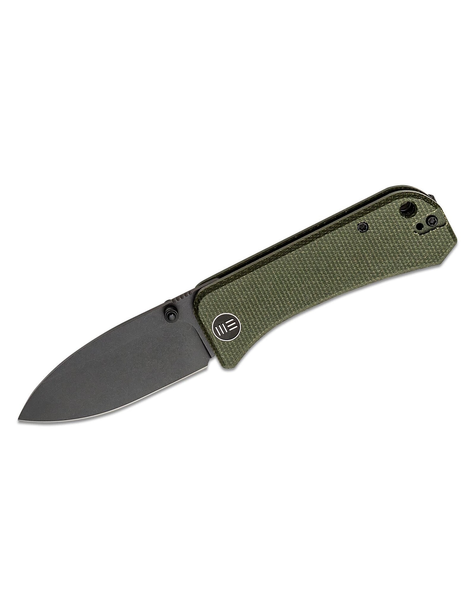 We Knife Co Ltd We Knife Company Ben Petersen Banter Folding Knife 2.9" S35VN Black Stonewashed Spear Point Blade, Green Micarta Handles, Liner Lock - 2004J