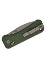 We Knife Co Ltd We Knife Company Ben Petersen Banter 2 Crossbar Lock Folding Knife 2.87" S35VN Gray Stonewashed Drop Point Blade, Green Canvas Micarta Handles, Reversible Clip - WE23075-3